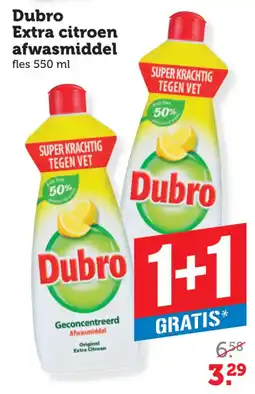 Coop Dubro Extra citroen afwasmiddel aanbieding