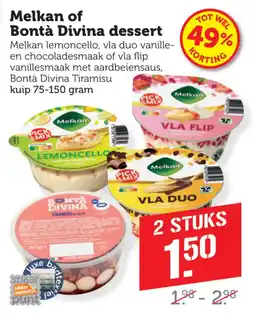 Coop Melkan of Bontà Divina dessert aanbieding