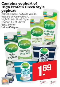Coop Campina yoghurt of High Protein Greek Style yoghurt aanbieding