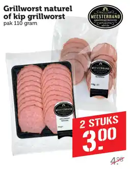 Coop Grillworst naturel of kip grillworst aanbieding