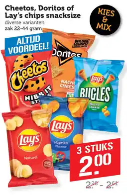 Coop Cheetos, Doritos of Lay's chips snacksize aanbieding