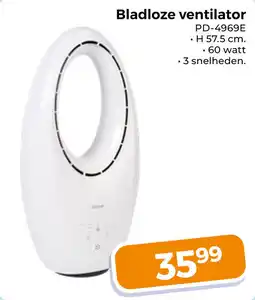 Trekpleister Bladloze ventilator PD-4969E aanbieding