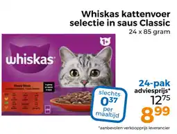 Trekpleister Whiskas kattenvoer selectie in saus Classic aanbieding