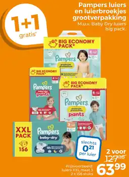 Trekpleister Pampers luiers en luierbroekjes grootverpakking aanbieding