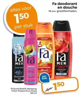 Trekpleister Fa deodorant en douche aanbieding