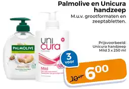 Trekpleister Palmolive en Unicura handzeep aanbieding
