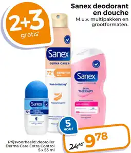 Trekpleister Sanex deodorant en douche aanbieding