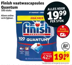 Kruidvat Finish vaatwascapsules quantum aanbieding