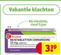 Kruidvat Kruidvat reistabletten cinnarizine 25 mg aanbieding
