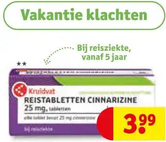 Kruidvat Kruidvat reistabletten cinnarizine 25 mg aanbieding