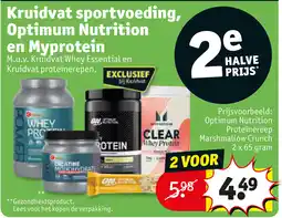 Kruidvat Kruidvat sportvoeding, optimum nutrition en myprotein aanbieding