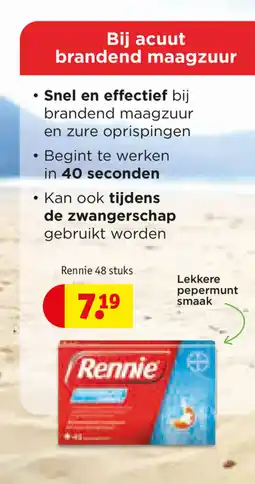 Kruidvat Rennie pepermunt kauwtabletten aanbieding