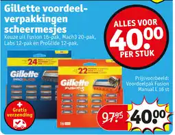 Kruidvat Gillette voordeel- verpakkingen scheermesjes aanbieding