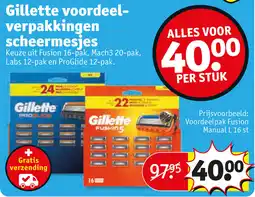 Kruidvat Gillette voordeelverpakking scheermesjes aanbieding
