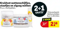 Kruidvat Kruidvat wattenschijfjes , staafjes en zigzag watten aanbieding