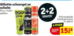 Kruidvat Gillette scheergel en schuim aanbieding
