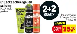 Kruidvat Gillette scheergel en schuim aanbieding