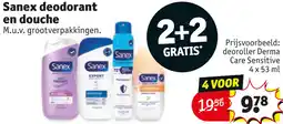 Kruidvat Sanex deodorant en douche aanbieding