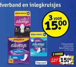 Kruidvat Always inlegkruisjes aanbieding