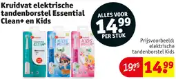 Kruidvat Kruidvat elektrische tandenborstel Essential Clean+ en Kids aanbieding
