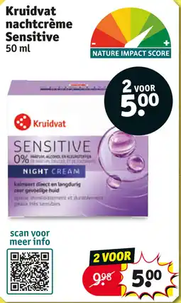 Kruidvat Kruidvat nachtcrème Sensitive aanbieding
