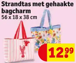 Kruidvat Strandtas met gehaakte bagcharm aanbieding