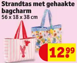 Kruidvat Strandtas met gehaakte bagcharm aanbieding