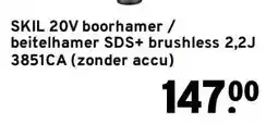 GAMMA SKIL 20V boorhamer / beitelhamer SDS+ brushless 2,2J 3851CA (zonder accu) aanbieding