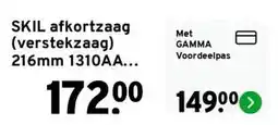 GAMMA SKIL afkortzaag (verstekzaag) 216mm 1310AA 1600W inclusief trekfunctie, laser en snelklem aanbieding