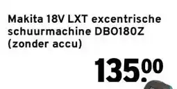 GAMMA Makita 18V LXT excentrische schuurmachine DBO180Z (zonder accu) aanbieding