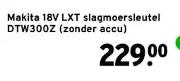 GAMMA Makita 18V LXT slagmoersleutel DTW300Z (zonder accu) aanbieding