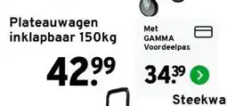 GAMMA Plateauwagen inklapbaar 150kg aanbieding