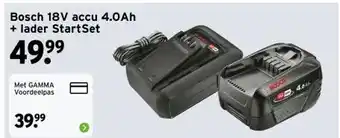 GAMMA Bosch 18V accu 4.0Ah + lader StartSet aanbieding