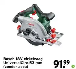 GAMMA Bosch 18V cirkelzaag UniversalCirc 53 mm (zonder accu) aanbieding