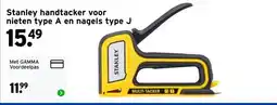 GAMMA Stanley handtacker voor nieten type A en nagels type J aanbieding