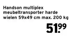 GAMMA Handson multiplex meubeltransporter harde wielen 59x49 cm max. 200 kg aanbieding