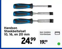 GAMMA Handson Steekbeitelset 10, 16, en 20 mm aanbieding