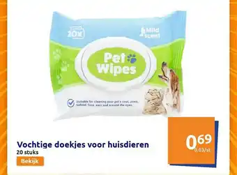 Action Vochtige Doekjes Voor Huisdieren aanbieding