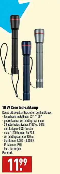 ALDI 10 W Cree Led-Zaklamp aanbieding