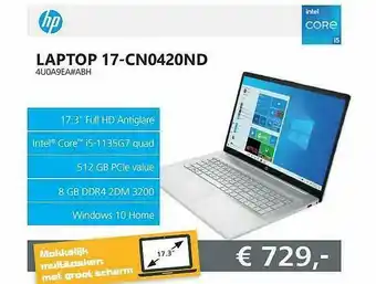 ITPRODEALS HP Laptop 17-CN0420ND 4U0A9EA#ABH aanbieding