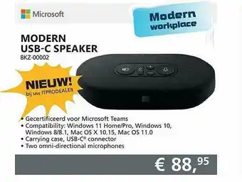 ITPRODEALS Microsoft Modern USB-C Speaker 8KZ-00002 aanbieding