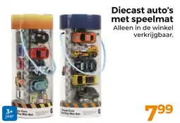 Trekpleister Diecast auto's met speelmat aanbieding