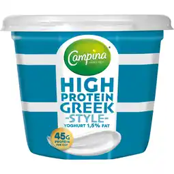 Dirk Campina High protein greek yoghurt 1.5% fat aanbieding
