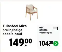 GAMMA Tuinstoel Mira bruin/beige acacia hout aanbieding