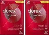 Bol.com Durex Condooms - Thin Feel 20st x2 - Voordeelverpakking aanbieding
