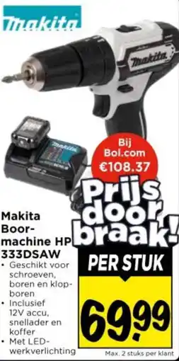 Vomar Voordeelmarkt Makita Boor machine HP 333DSAW aanbieding