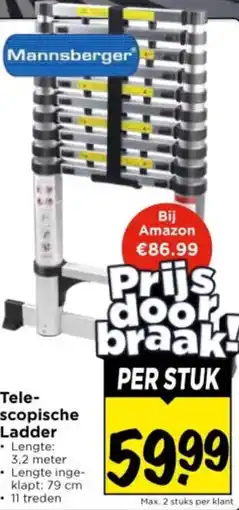 Vomar Voordeelmarkt Tele- scopische Ladder aanbieding