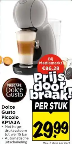 Vomar Voordeelmarkt Dolce Gusto Piccolo KP1A3A aanbieding