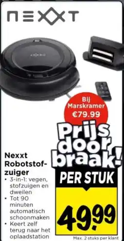 Vomar Voordeelmarkt Nexxt Robotstof- zuiger aanbieding