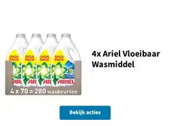 Plein.nl 4x Ariel Vloeibaar Wasmiddel aanbieding